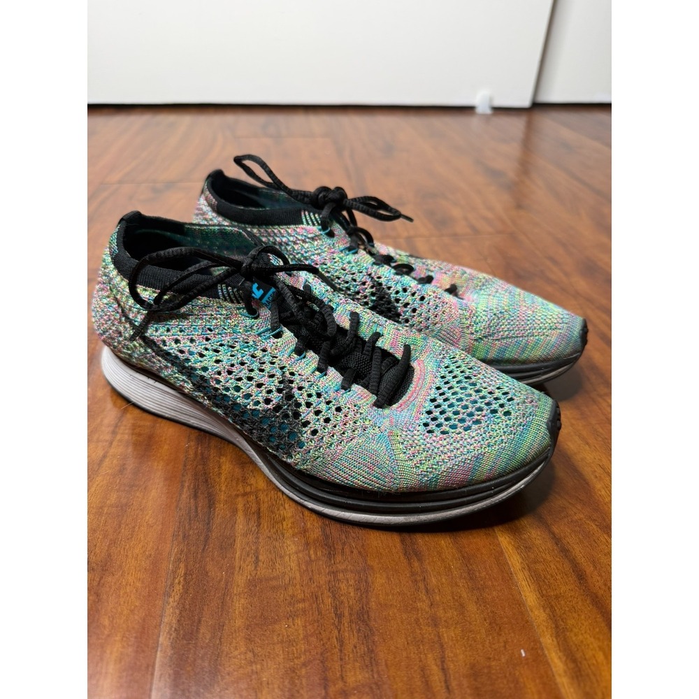 Nike Flyknit Racer Black Multi Color 2.0 Men's Size 5.5 Women's 7 | 526628-304